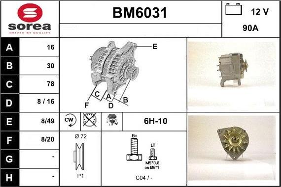 Sera BM6031 - Alternator furqanavto.az