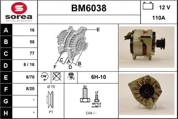 Sera BM6038 - Alternator furqanavto.az