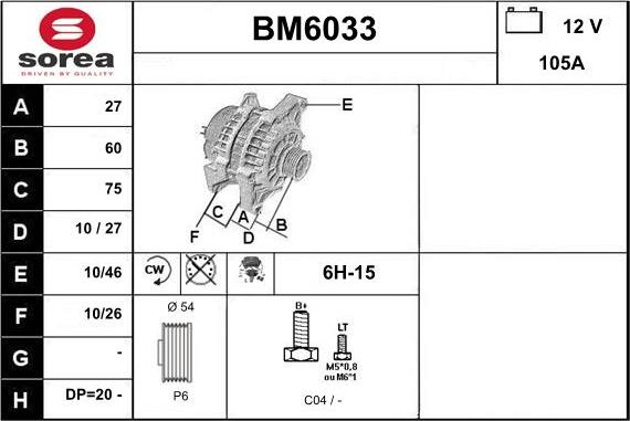 Sera BM6033 - Alternator furqanavto.az