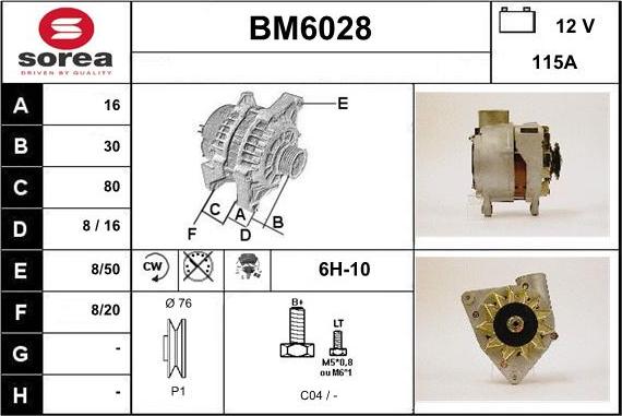 Sera BM6028 - Alternator furqanavto.az