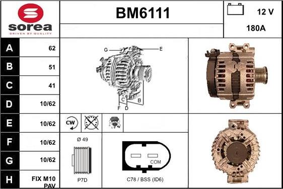 Sera BM6111 - Alternator furqanavto.az
