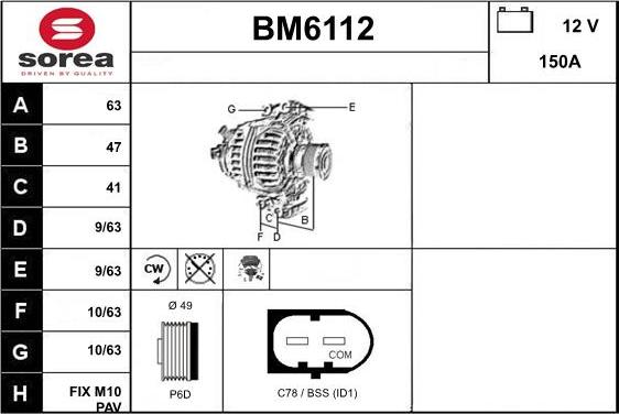 Sera BM6112 - Alternator furqanavto.az