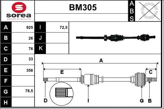 Sera BM305 - Sürücü mili furqanavto.az