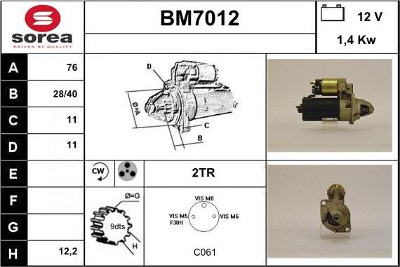 Sera BM7012 - Başlanğıc furqanavto.az