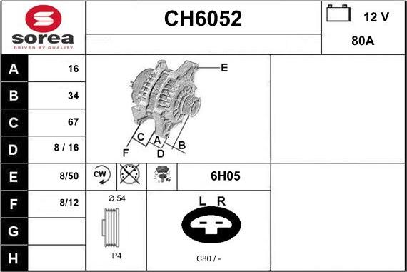 Sera CH6052 - Alternator furqanavto.az