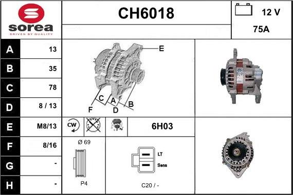 Sera CH6018 - Alternator furqanavto.az