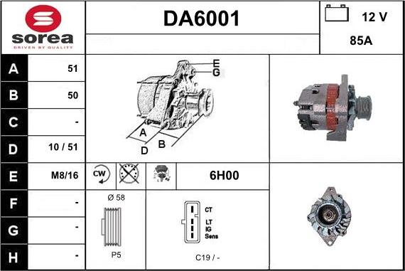 Sera DA6001 - Alternator furqanavto.az