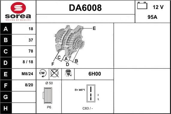 Sera DA6008 - Alternator furqanavto.az