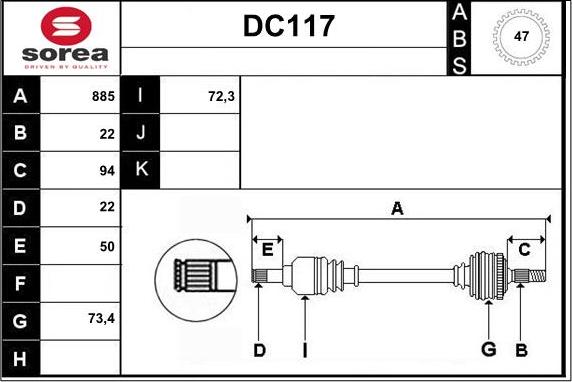 Sera DC117 - Sürücü mili furqanavto.az