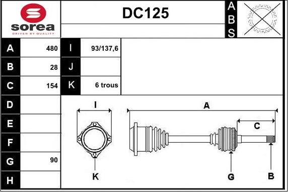 Sera DC125 - Sürücü mili furqanavto.az