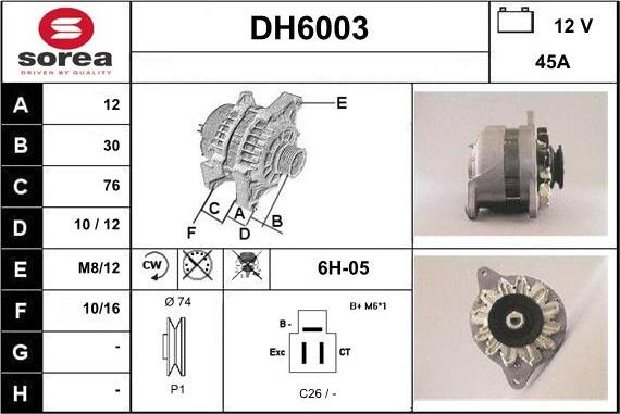 Sera DH6003 - Alternator furqanavto.az