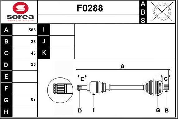 Sera F0288 - Sürücü mili furqanavto.az