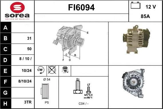 Sera FI6094 - Alternator furqanavto.az