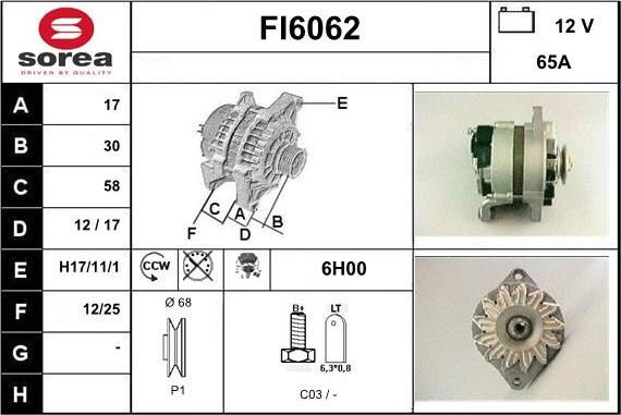 Sera FI6062 - Alternator furqanavto.az