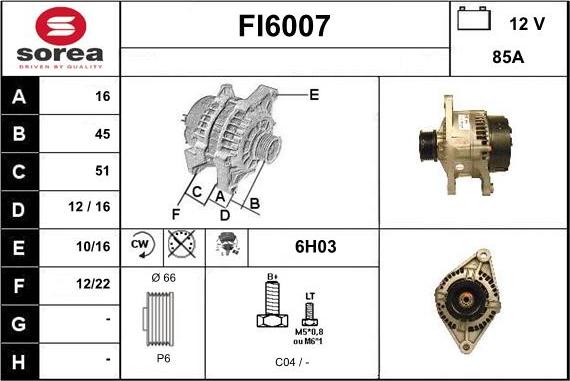 Sera FI6007 - Alternator furqanavto.az