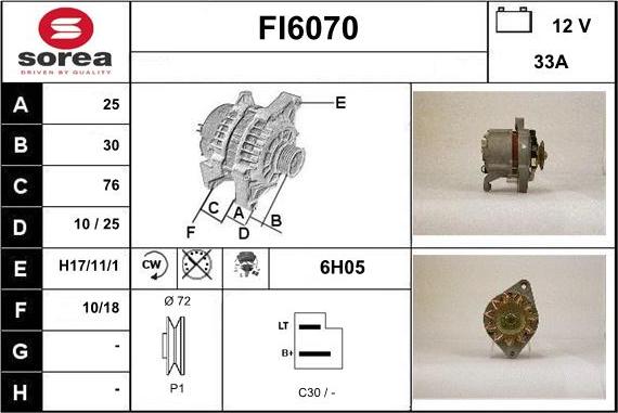 Sera FI6070 - Alternator furqanavto.az