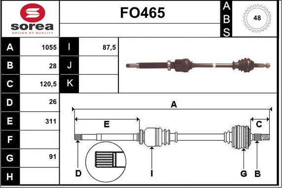 Sera FO465 - Sürücü mili furqanavto.az