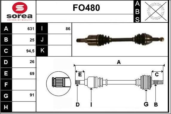 Sera FO480 - Sürücü mili furqanavto.az