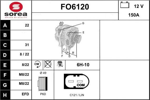 Sera FO6120 - Alternator furqanavto.az