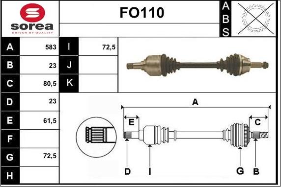 Sera FO110 - Sürücü mili furqanavto.az