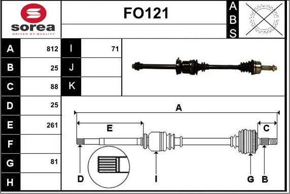 Sera FO121 - Sürücü mili furqanavto.az