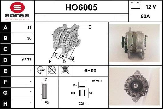 Sera HO6005 - Alternator furqanavto.az