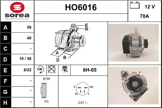 Sera HO6016 - Alternator furqanavto.az