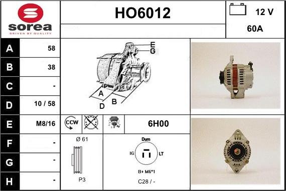 Sera HO6012 - Alternator furqanavto.az