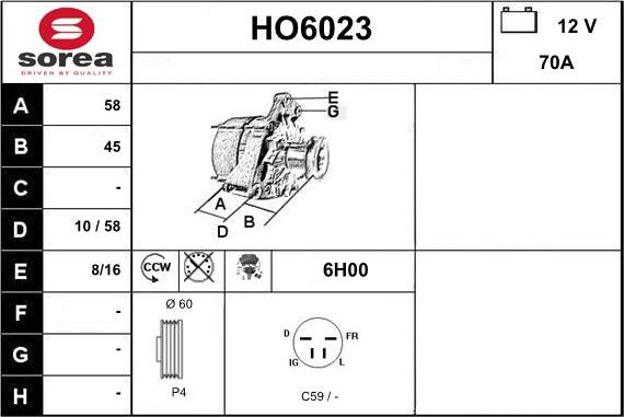 Sera HO6023 - Alternator furqanavto.az
