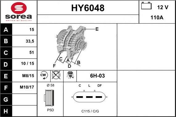 Sera HY6048 - Alternator furqanavto.az