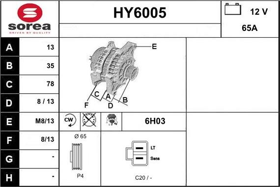 Sera HY6005 - Alternator furqanavto.az