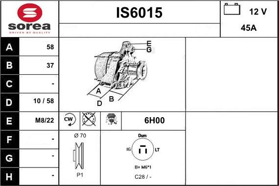 Sera IS6015 - Alternator furqanavto.az