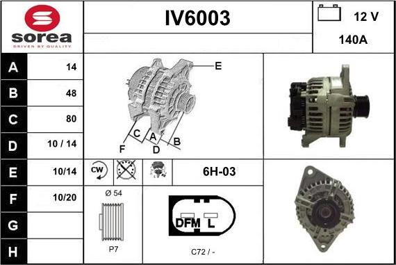 Sera IV6003 - Alternator furqanavto.az