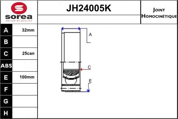 Sera JH24005K - Birləşmə dəsti, ötürücü val furqanavto.az