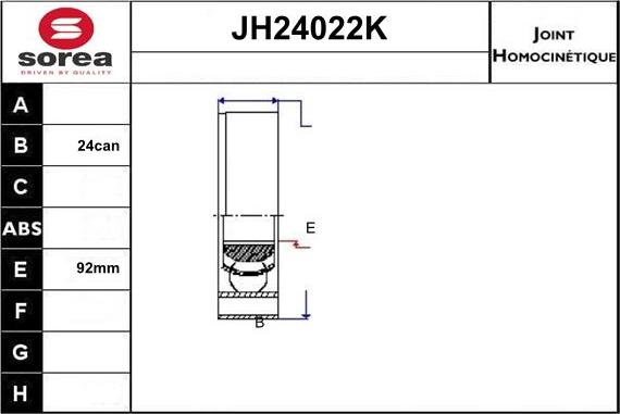 Sera JH24022K - Birləşmə dəsti, ötürücü val furqanavto.az