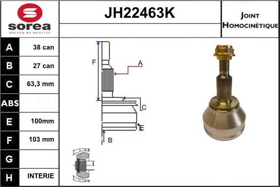 Sera JH22463K - Birləşmə dəsti, ötürücü val furqanavto.az