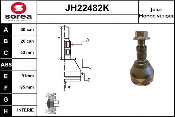 Sera JH22482K - Birləşmə dəsti, ötürücü val furqanavto.az