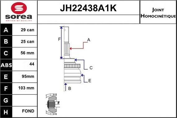 Sera JH22438A1K - Birləşmə dəsti, ötürücü val furqanavto.az