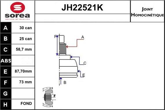 Sera JH22521K - Birləşmə dəsti, ötürücü val furqanavto.az