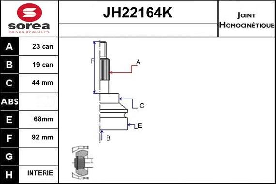 Sera JH22164K - Birləşmə dəsti, ötürücü val furqanavto.az