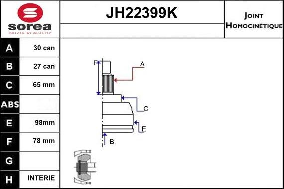 Sera JH22399K - Birləşmə dəsti, ötürücü val furqanavto.az