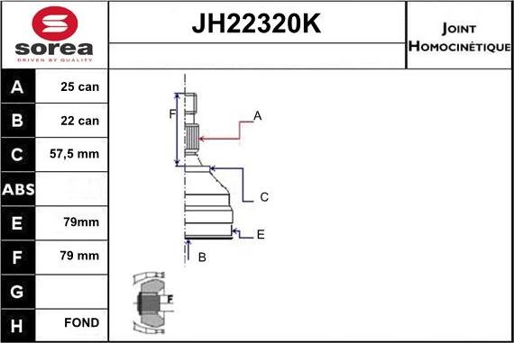 Sera JH22320K - Birləşmə dəsti, ötürücü val furqanavto.az