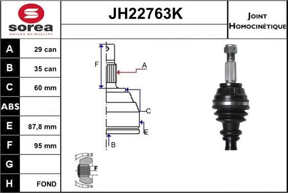 Sera JH22763K - Birləşmə dəsti, ötürücü val furqanavto.az