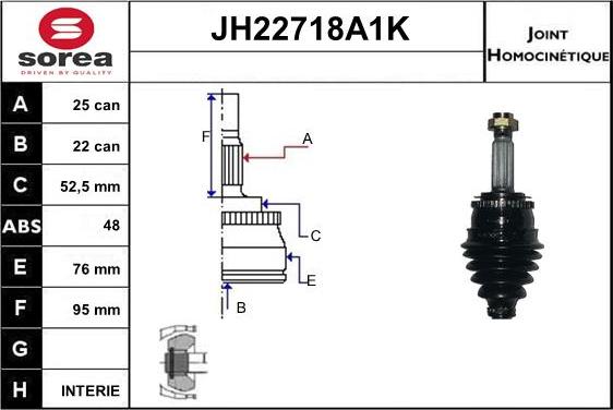 Sera JH22718A1K - Birləşmə dəsti, ötürücü val furqanavto.az