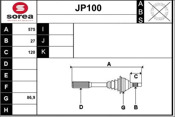 Sera JP100 - Sürücü mili furqanavto.az