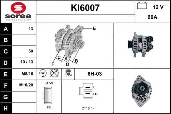 Sera KI6007 - Alternator furqanavto.az