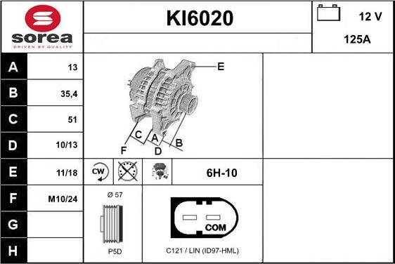 Sera KI6020 - Alternator furqanavto.az