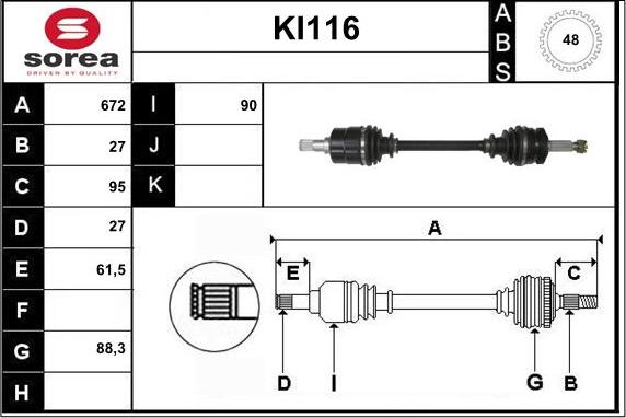 Sera KI116 - Sürücü mili www.furqanavto.az