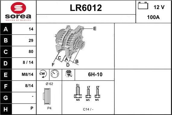 Sera LR6012 - Alternator furqanavto.az
