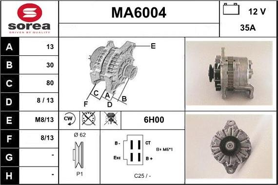 Sera MA6004 - Alternator furqanavto.az